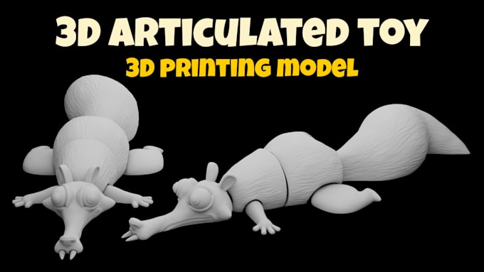 sculpt 3d articulated model, toy, flexi for 3d printing