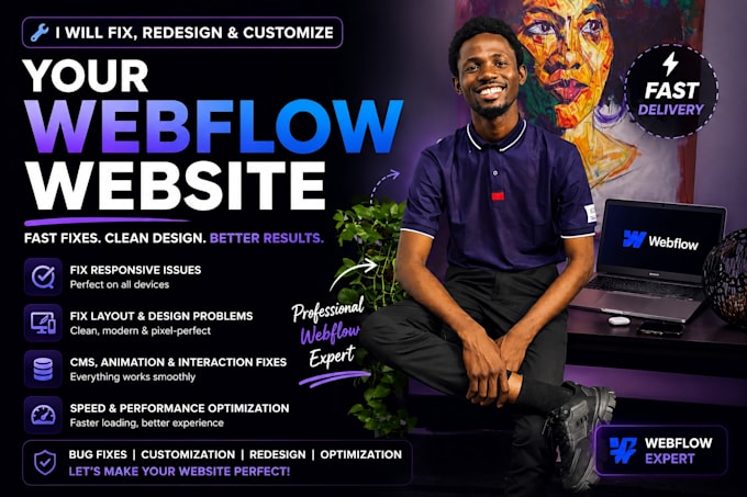 solve webflow bugs, layout and responsive issues