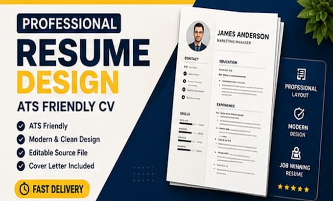 create a professional ats friendly resume and CV design