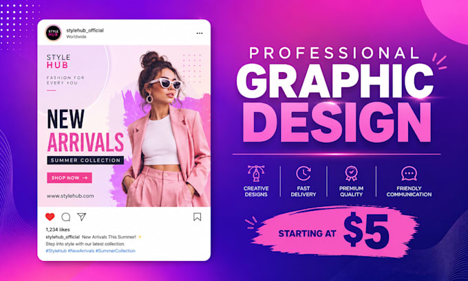 Design professional social media posts and graphics using canva by ...
