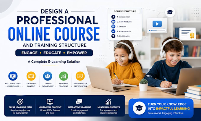 design a professional online course and training structure