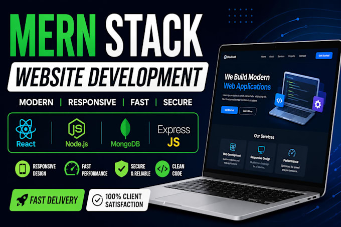 build a responsive react or mern stack website