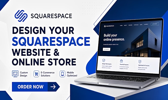 design squarespace website redesign or professional square online store