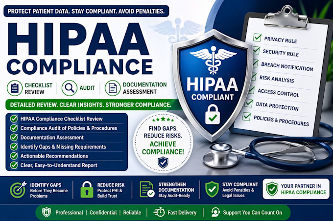 provide a hipaa compliance checklist review, audit documentation assessment