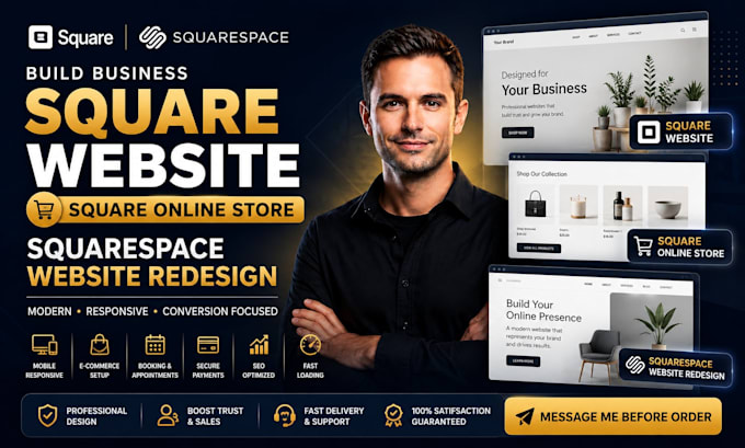 build business square website, square online store, squarespace website redesign