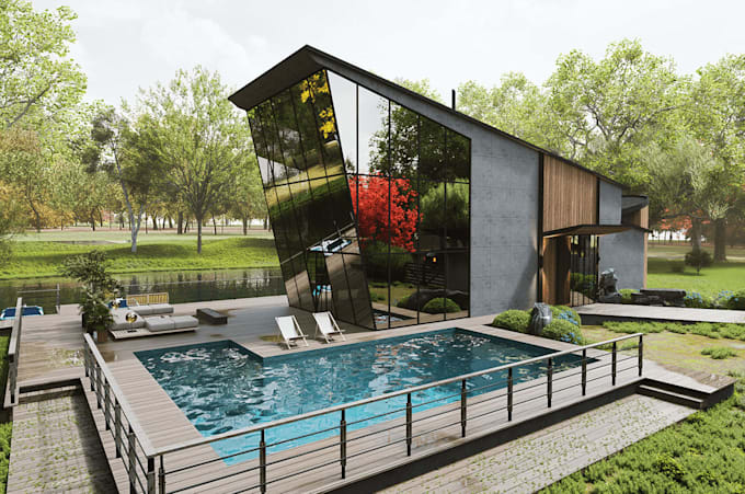 3d cabin design, tiny house, interior design and barndominium