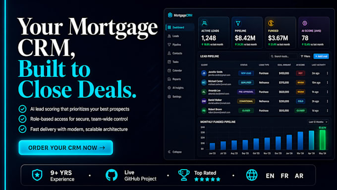 build a custom real estate and mortgage CRM web application