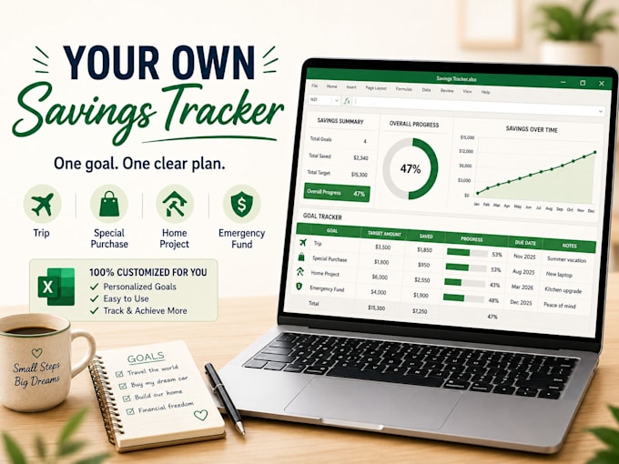 create your excel savings tracker to reach your goal
