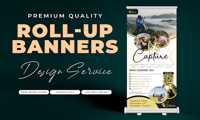 design premium roll up, banners for trade shows