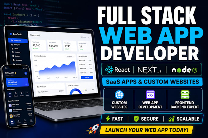 be full stack developer for web app saas do custom website development frontend