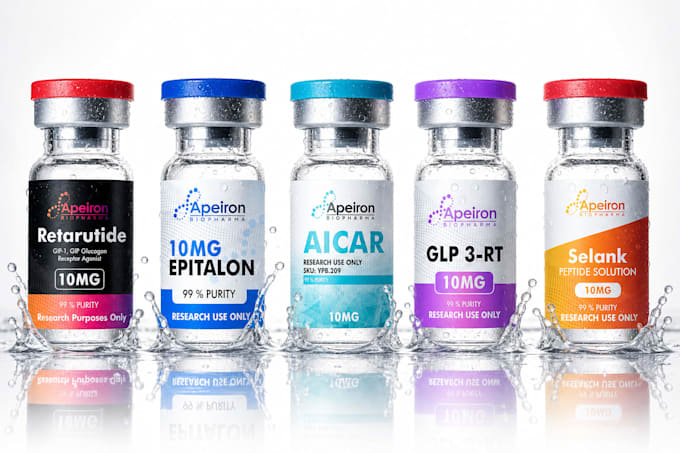 supplement label design, vial label, peptide label design, product label design