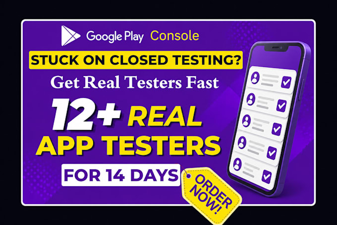 provide closed testing 12 testers 20 testers mobile app testing 12 testers