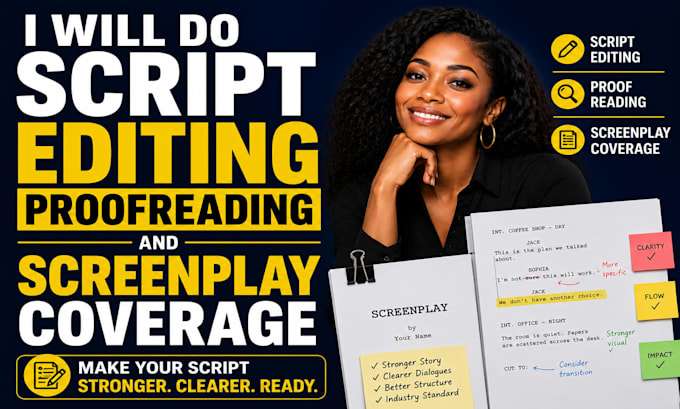 do script editing proofreading and screenplay coverage for your script