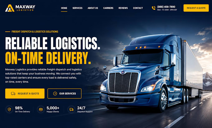 design logistics website trucking website freight cargo dispatch website