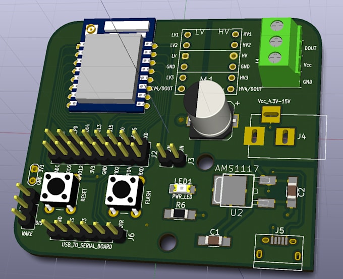 design high speed pcb, schematic and gerber files, manufacturing files in kicad