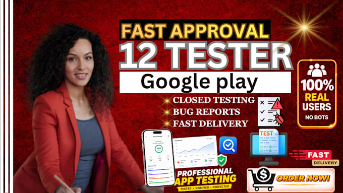 provide closed testing 12 testers 20 testers mobile app testing 12 tester
