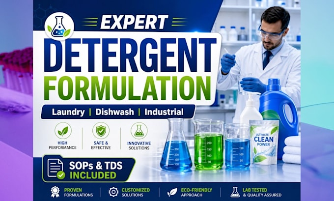 write custom detergent formulation, laundry, and cleaning product formulas