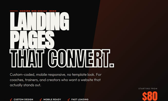 create a clean modern landing page for coaches and trainers