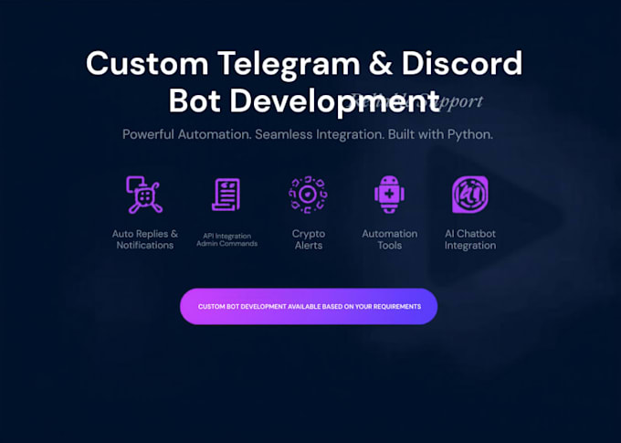 develop professional telegram bot or discord bot with python