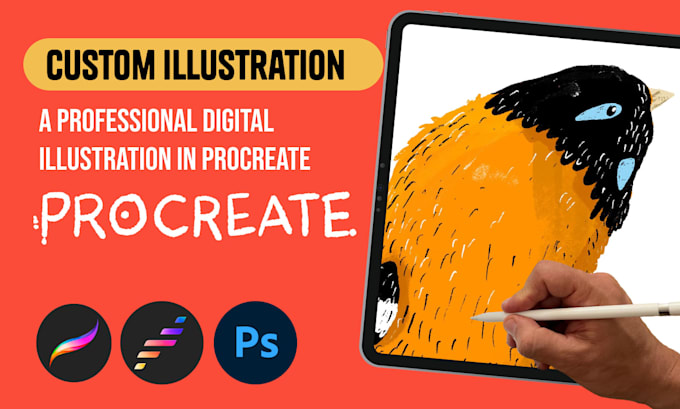 create a professional digital illustration in procreate