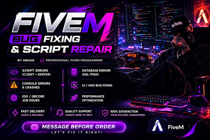 create, fix, or edit custom fivem scripts for qbcore and esx