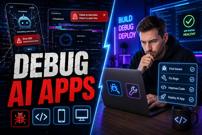 debug and fix broken rork or lovable ai web and mobile apps