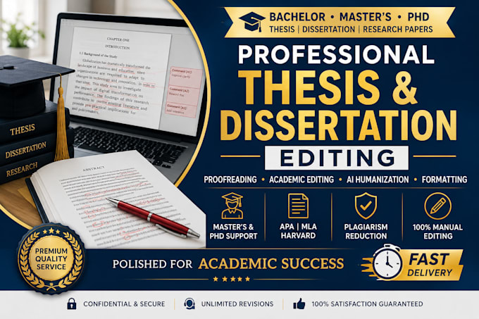 proofread and edit your masters, phd, bachelor thesis and dissertation