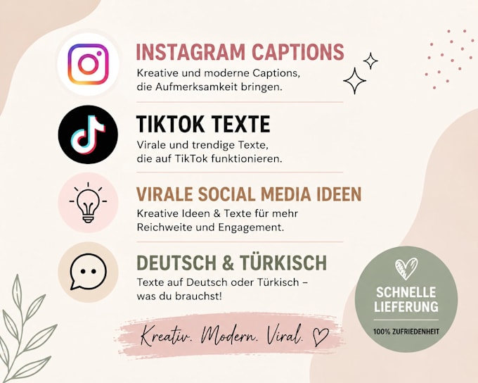 moderne instagram und tiktok texte schreiben