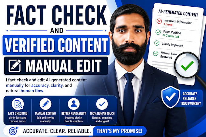 fact check and edit ai generated content manually
