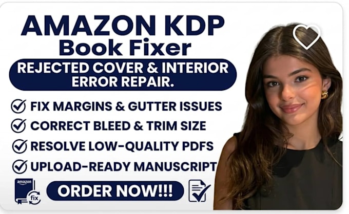 do professional amazon KDP ebook and book cover design and fix rejected covers