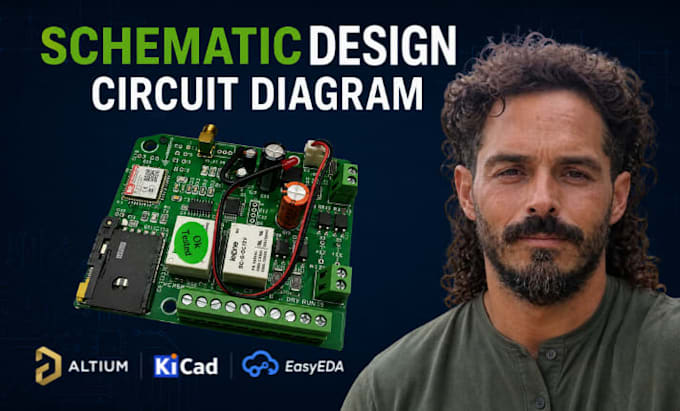 design pcb schematic circuit diagram in altium, kicad, easyeda and pcb layout