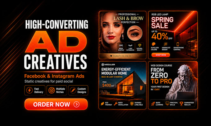 design static ad creatives for facebook and instagram ads