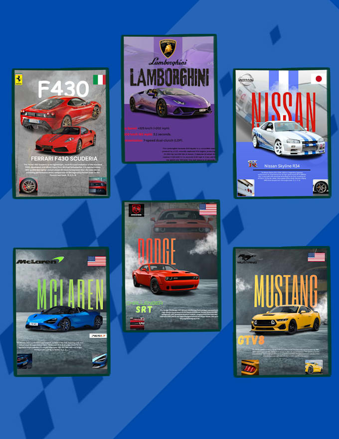 create aesthetic custom car poster art