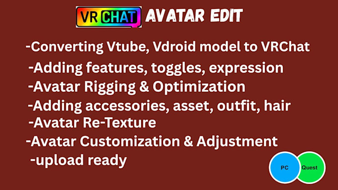 fix, edit, or optimize your vrchat avatar PC and quest