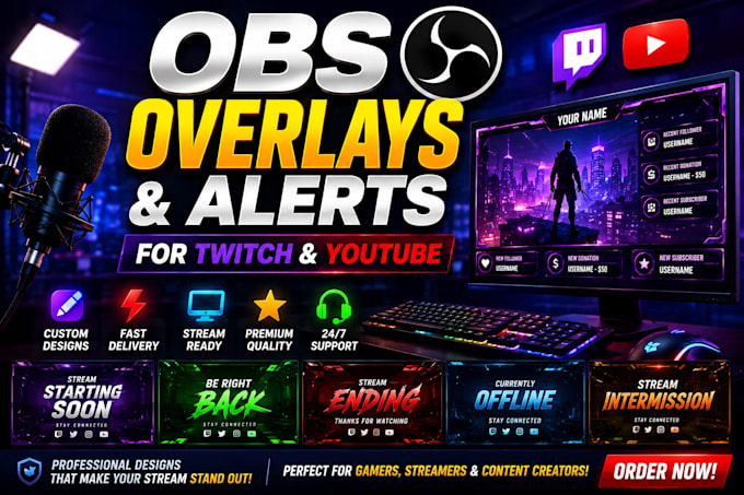 create custom stream overlays for obs streamlabs and twitch
