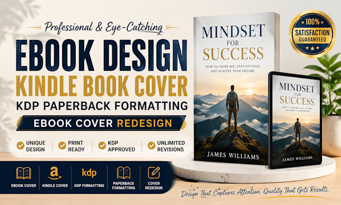 do ebook design kindle book cover KDP paperback formatting, ebook cover redesign