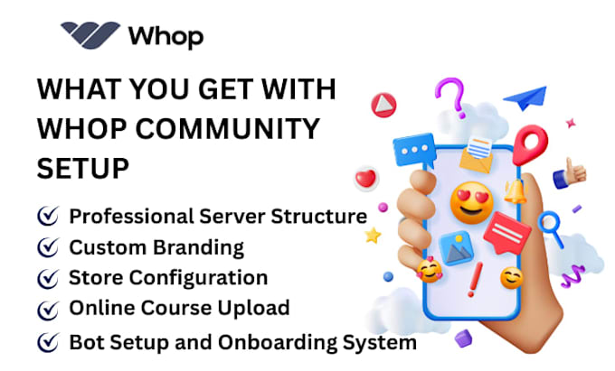 setup whop community, online course and server