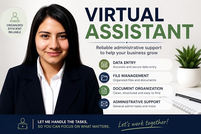 virtual assistant for admin tasks, excel and file management