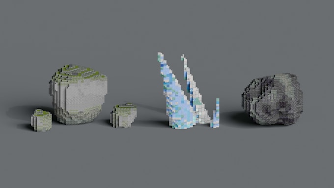 create minecraft rock and tree asset packs