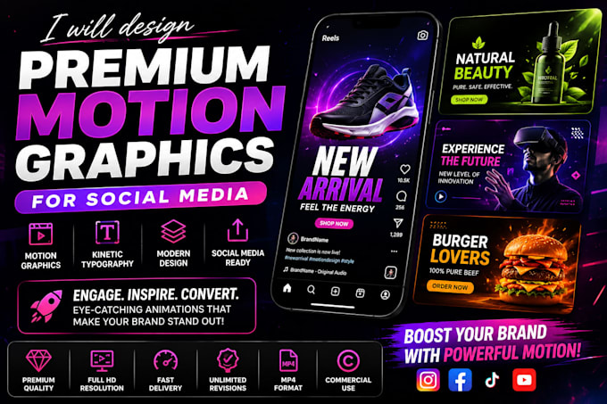 design premium motion graphics for social media
