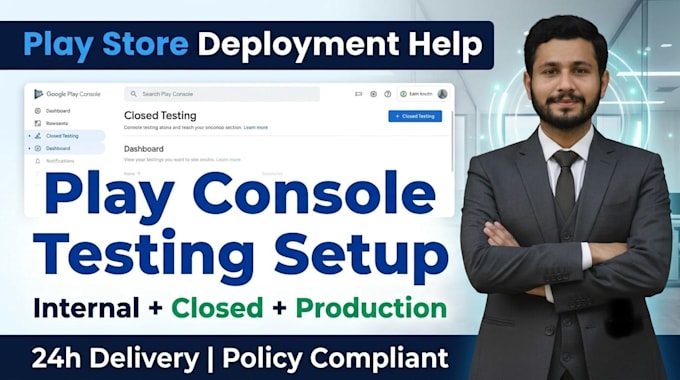 do google play console closed testing setup and testing