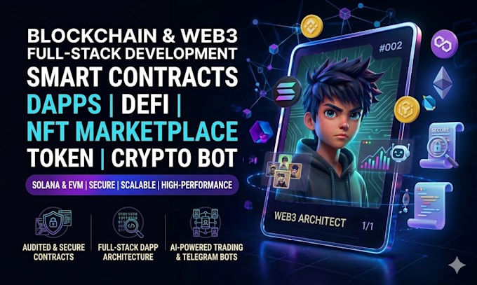 develop blockchain smart contract web3 dapp defi nft crypto bot