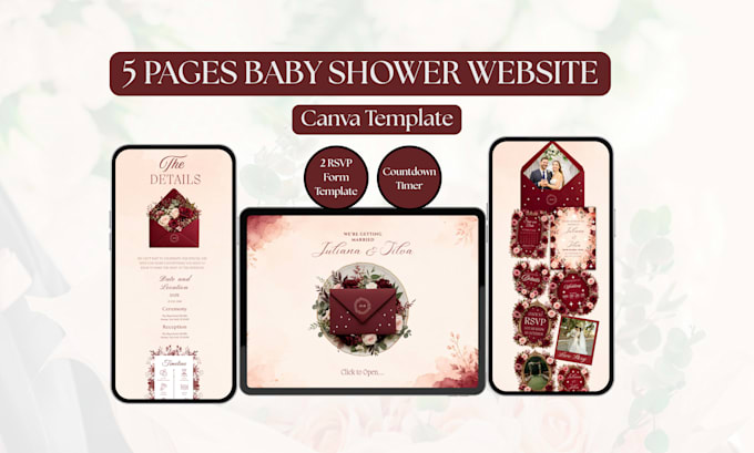 design a luxury wedding invitation website in canva