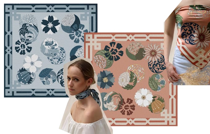 design custom scarf prints and textile patterns