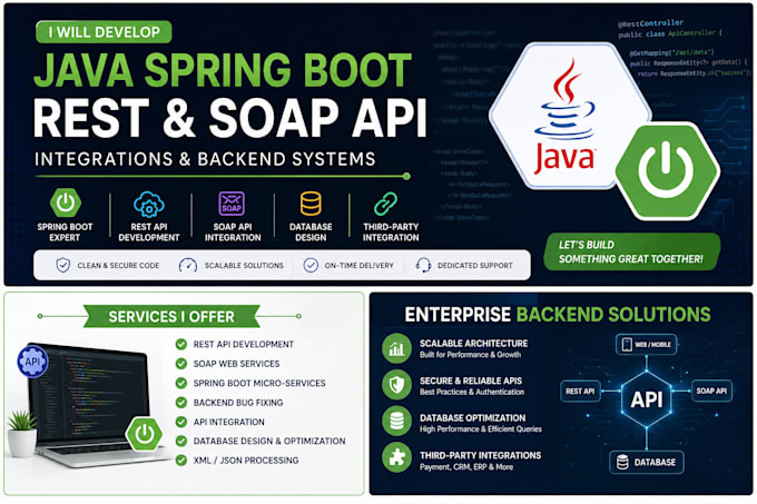 develop scalable java spring boot soap rest services