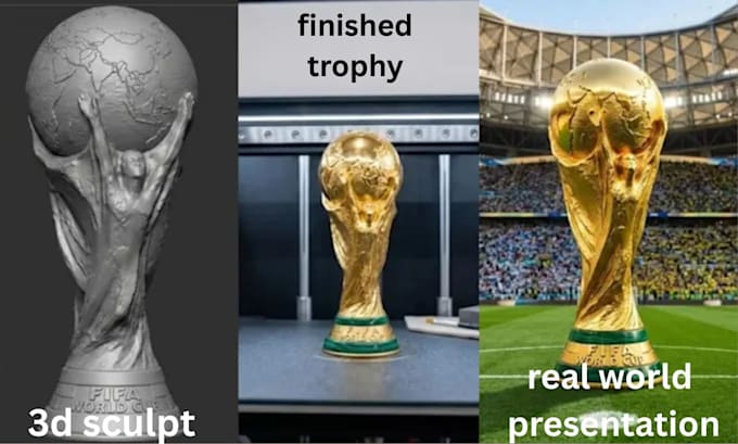 design custom 3d trophy model, award or medal for 3d printing stl and 3mf file