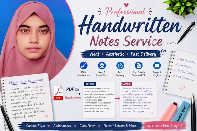 write professional handwriting letters and notes