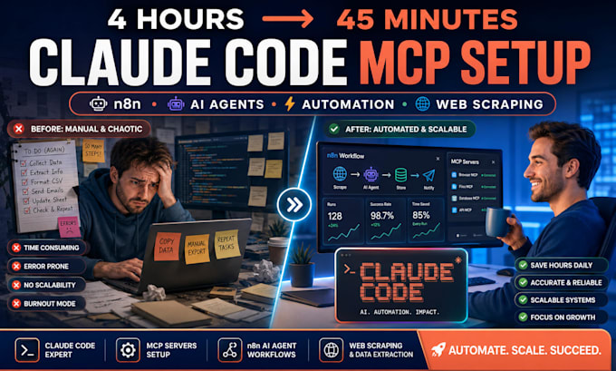setup claude code mcp server n8n ai agent workflow ai automation web scraping