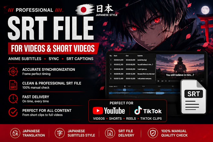 create professional anime subtitles and synchronize srt captions