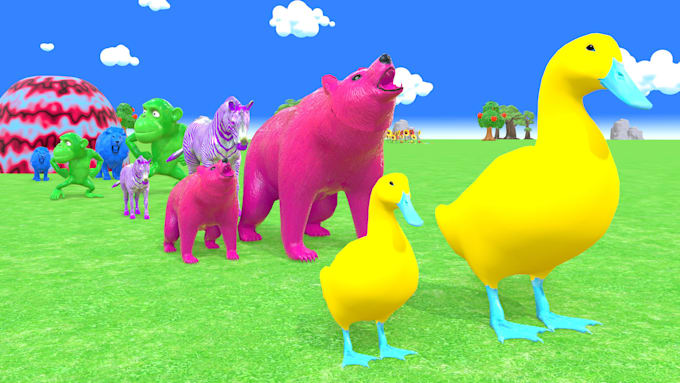 do awesome 3d animal animation for kids